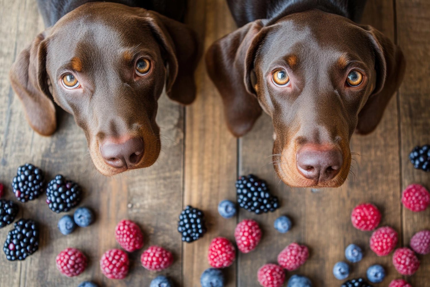 Illustration of Dogs Eating Banana Blueberries Benefits