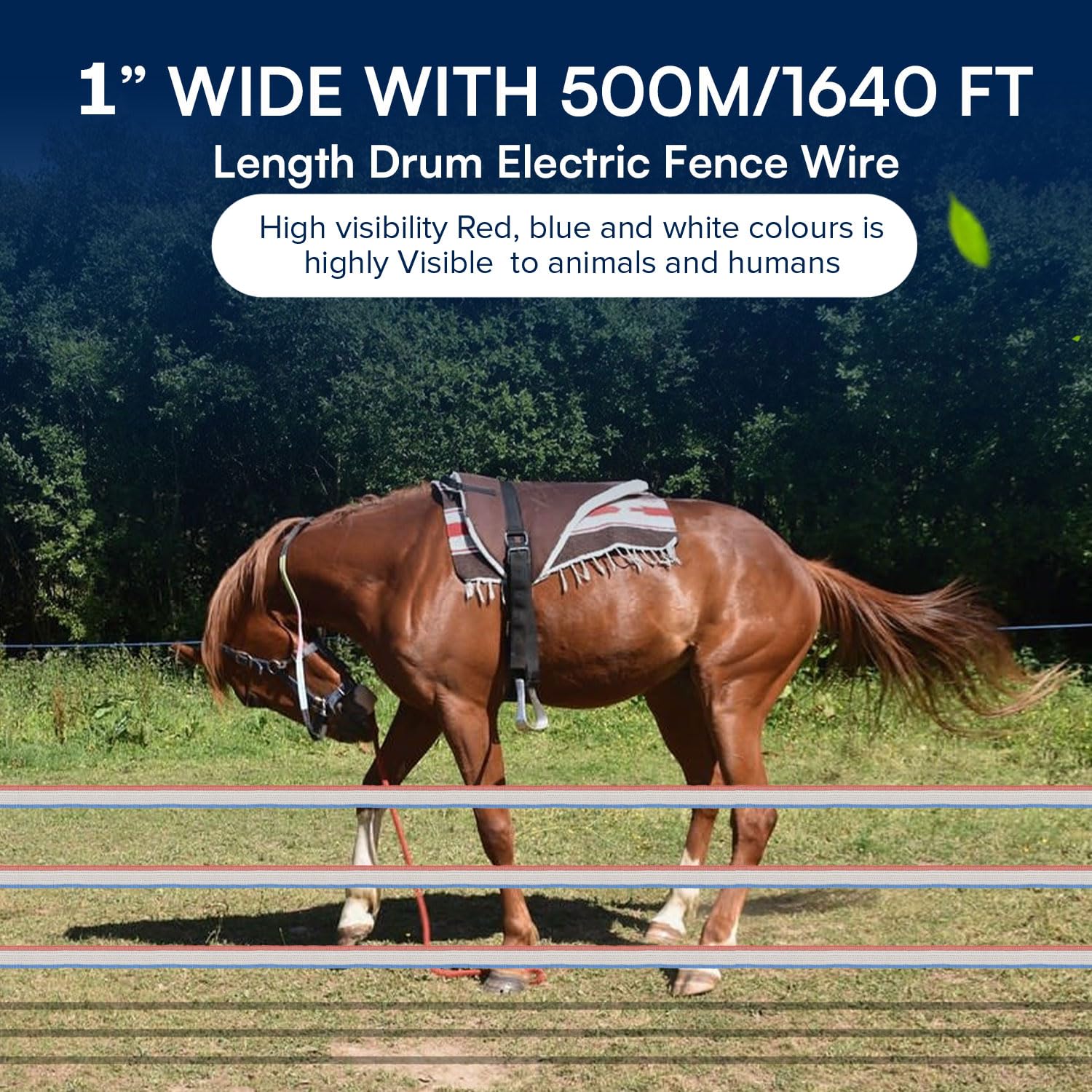 1 inch Electric Fence Polytape - 1640 Feet/500 Meter Length Drums - My Pet Command