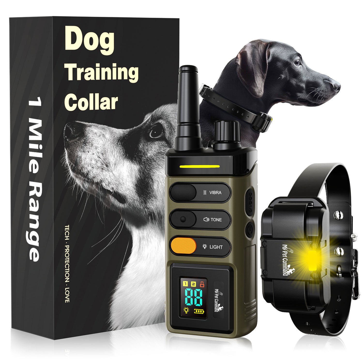 My Pet Command 1 Mile/5280 Ft Long Range Dog Training Collar Safe Shock Collar