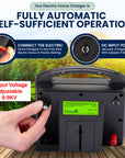 Portable Solar Powered Energiser Charger for Electric Fence 2/3/6 Mile 0.2/0.25/0.5 Joules (9-11KV)