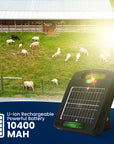 Portable Solar Powered Energiser Charger for Electric Fence 2/3/6 Mile 0.2/0.25/0.5 Joules (9-11KV)