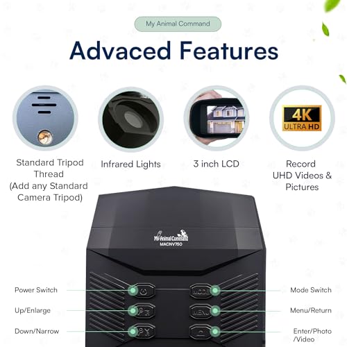 IR Night Vision Goggles Binoculars with Color viewing 4K Video - My Pet Command