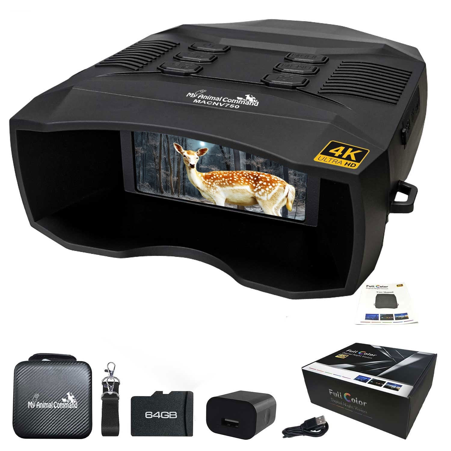 IR Night Vision Goggles Binoculars with Color viewing 4K Video - My Pet Command