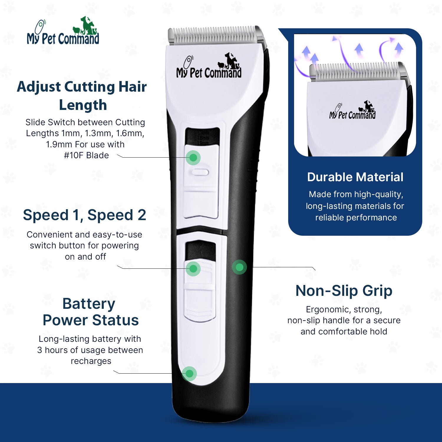 My Pet Command Professional Cordless Dog Grooming Clipper Kit - My Pet Command