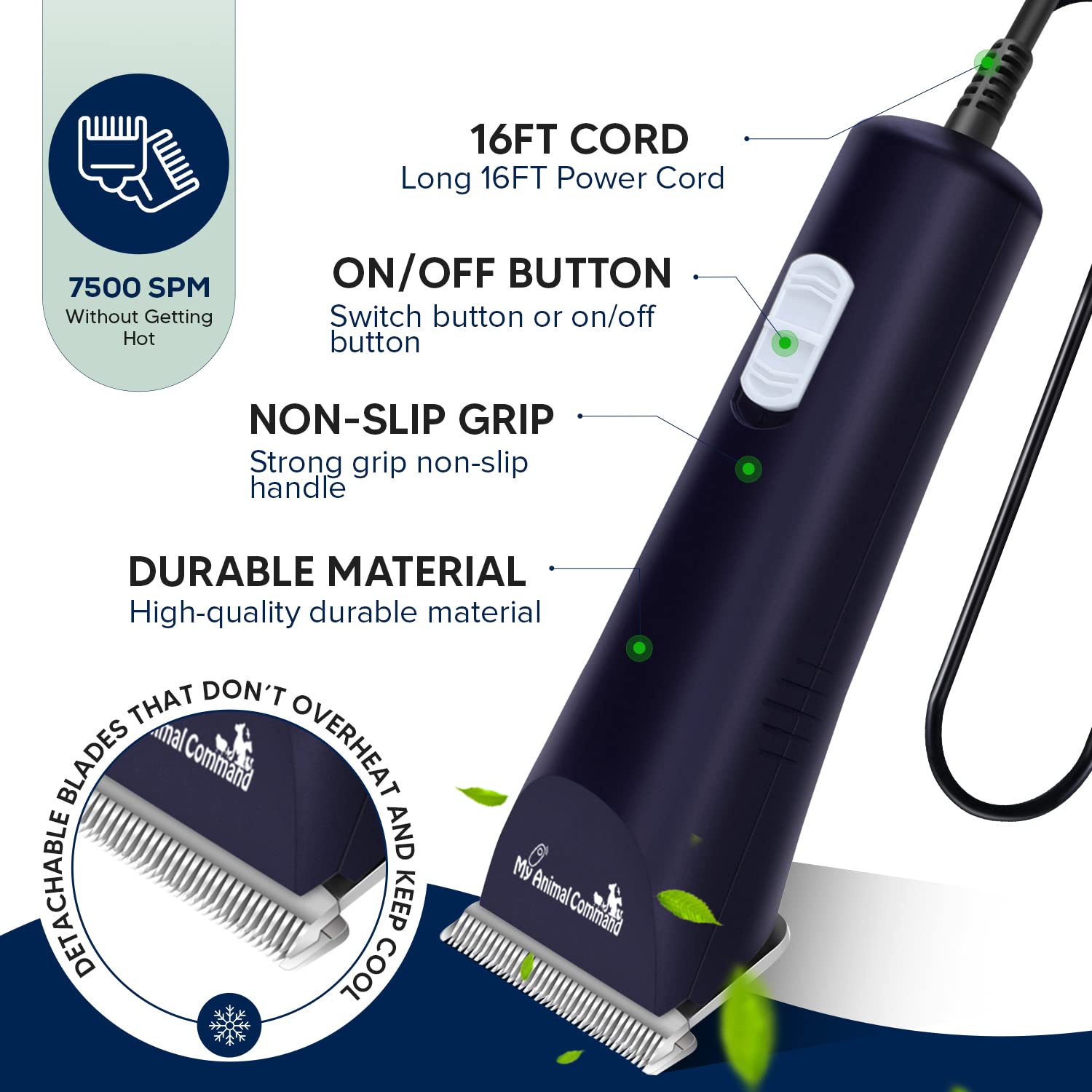 Professional Livestock Clippers for Grooming, Lightweight, Powerful Due to Our Innovative Brushless Motor, Thick Coats Trimmer for Sheep, Horses, Pigs, Farm Animals and Large and XL Dogs (Rescued) - My Pet Command