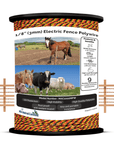 1/8” Thick Polywire Electric Fence 3280 Feet/1000m Length for containment of Livestock, Pets Animals