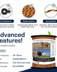 My Animal Command 1/8” Thick Polywire Electric Fence 3280 Feet/1000m Length for containment of Livestock, Pets Animals - My Pet Command