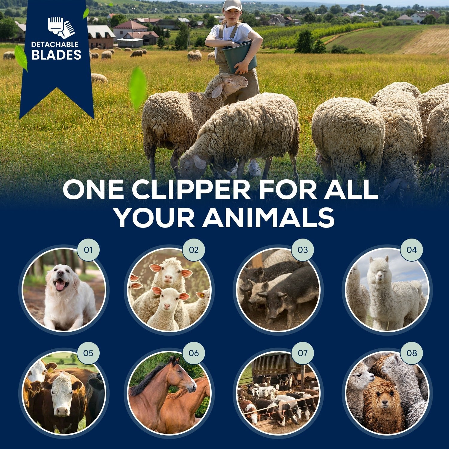 My Animal Command Replacement or Additional Blades for Animal/Livestock/Sheep/Pet Clipper Model Number MAC600 - My Pet Command