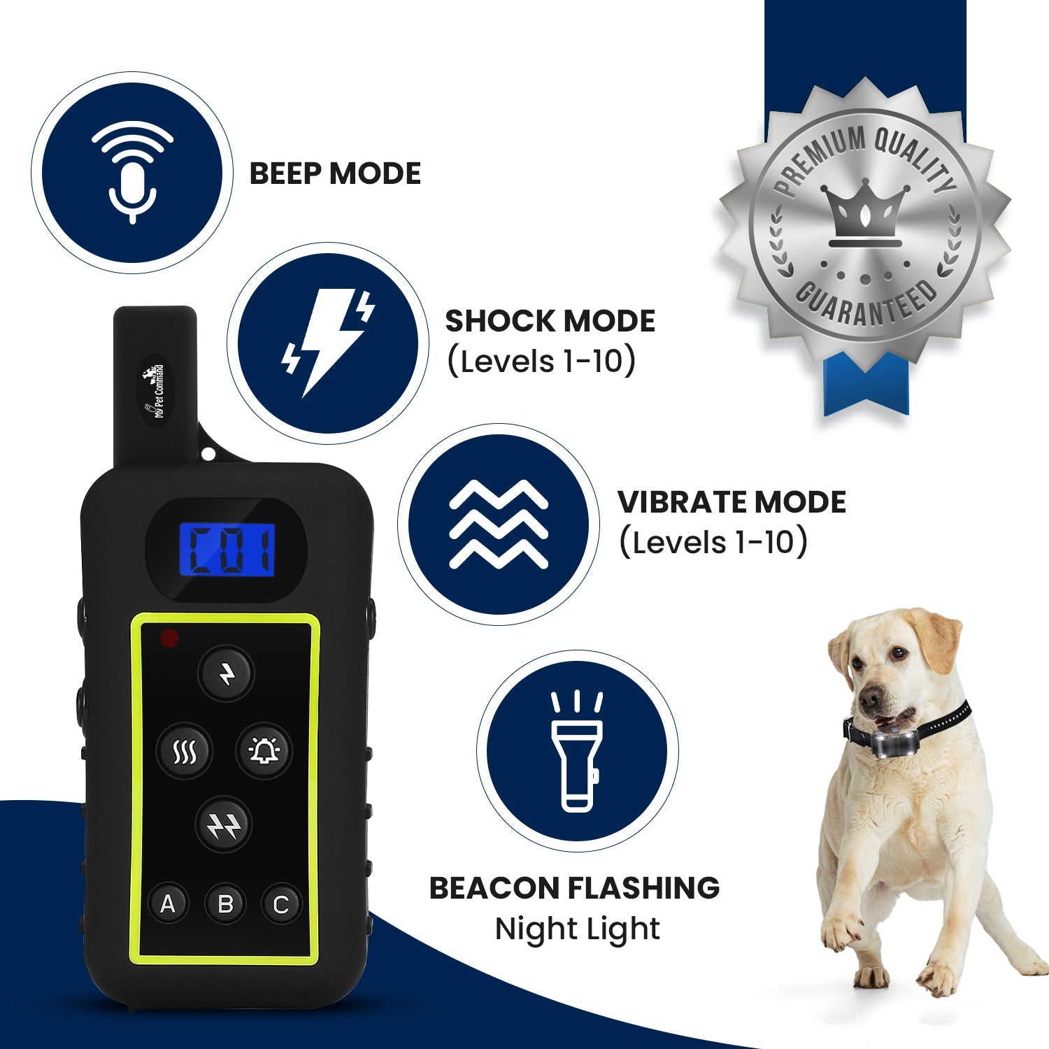 My Pet Command 1.25 Mile (6600 Ft) Dog Training Collar Safe Dog Shock Collar with Remote - My Pet Command