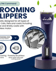 My Pet Command Professional Dog Grooming Clippers Kit for Dogs Pets Cats with Brushless Motor - My Pet Command