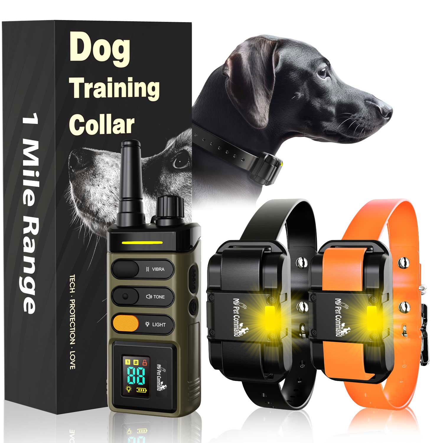 My Pet Command 1 Mile/5280 Ft Long Range Dog Training Collar Safe Shock Collar