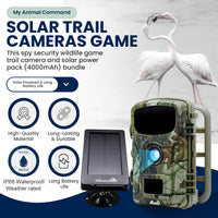 Solar Powered Trail Camera Game Cam with Time Lapse, Night Vision, Motion Activated