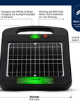 Portable Solar Powered Energiser Charger for Electric Fence 3/6 Mile 0.25/0.5 Joules (9-11KV)