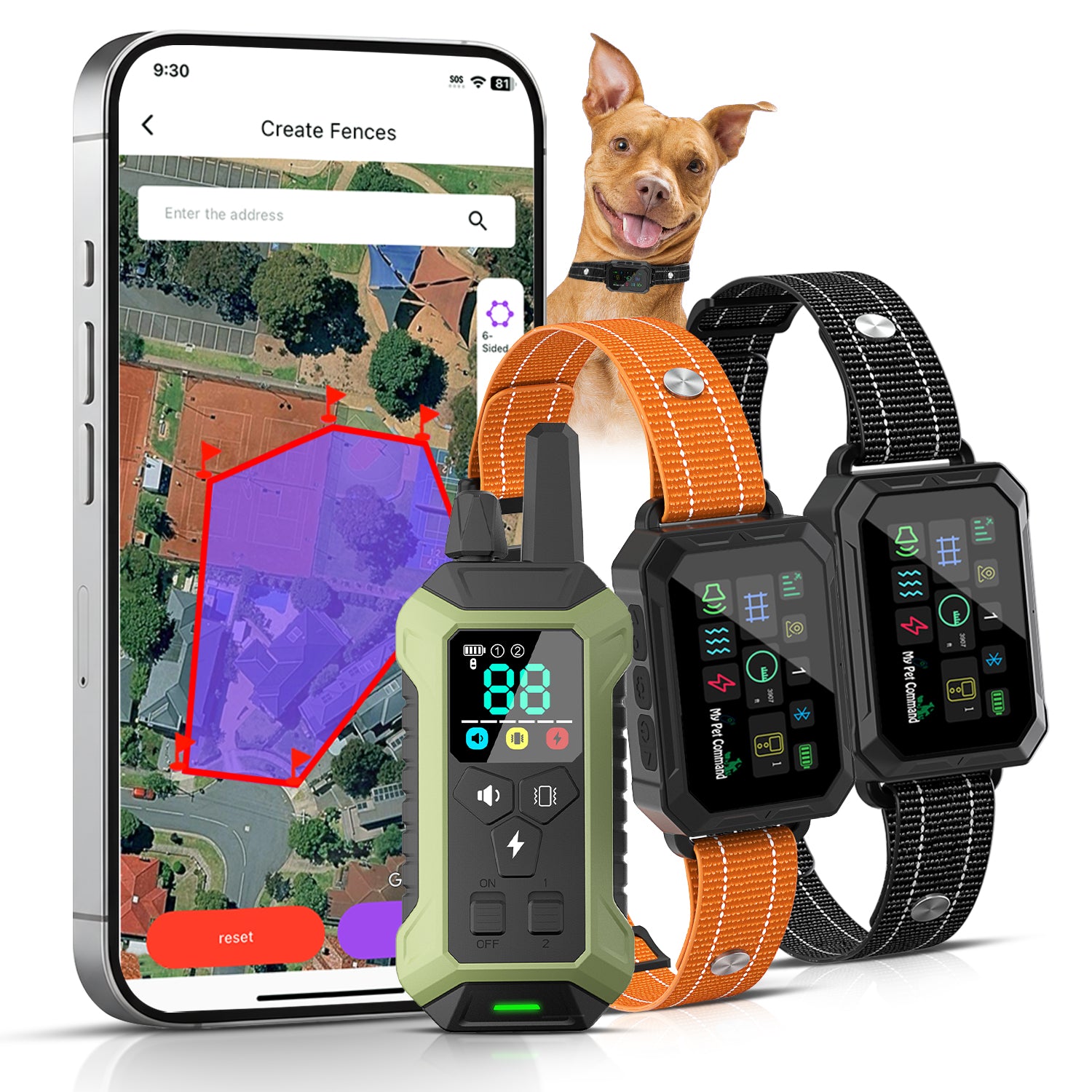 My Pet Command 2-in-1 Smart Wireless GPS Dog Fence and Training Shock Collar