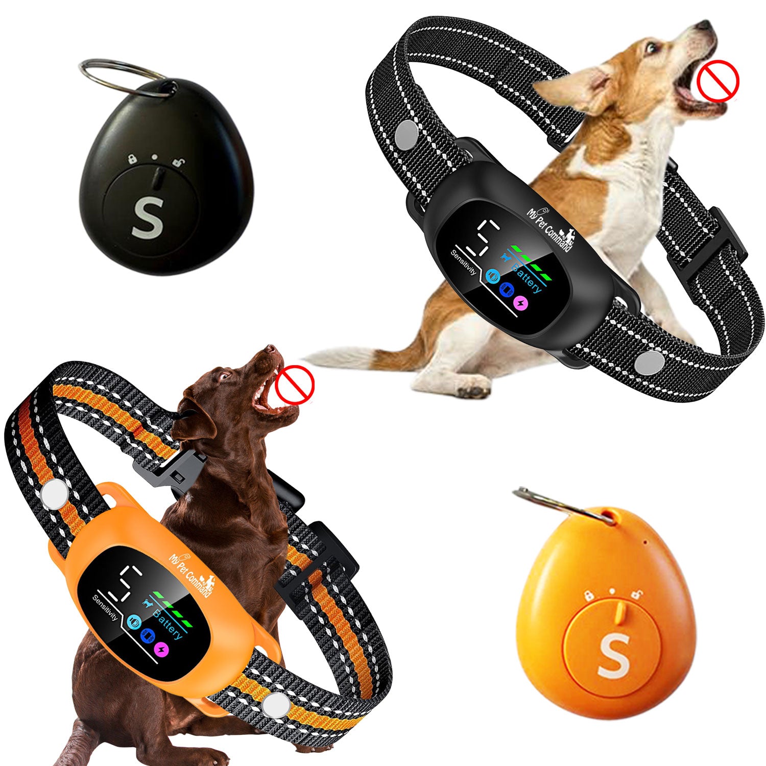 My Pet Command 2-1 Auto Anti Bark Collar with Fob Remote Tag.