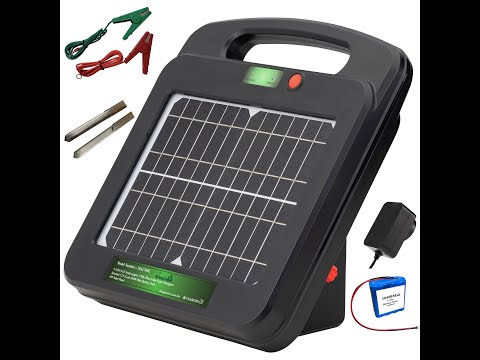 Portable Solar Powered Energiser Charger for Electric Fence 3 Mile 0.25 Joules (9-11KV)