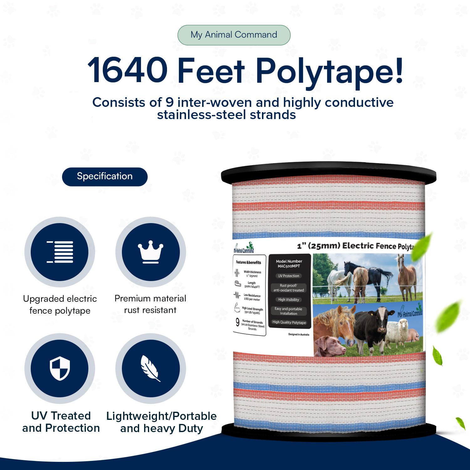 1 inch electric fence polytape - High Quality Poly tape 1640 feet