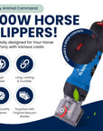 My Animal Command 110V 400W Horse Clippers Professional Heavy Duty Kit 6 Speeds Shaving Fur - My Pet Command