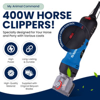 My Animal Command 110V 400W Horse Clippers Professional Heavy Duty Kit 6 Speeds Shaving Fur - My Pet Command