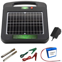 Portable Solar Powered Energiser for Electric Fence 3 Mile 0.25 Joules (9-11KV)