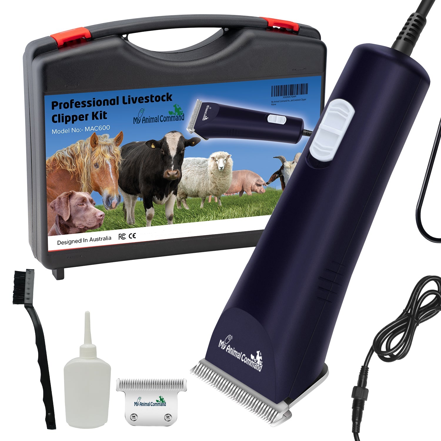 Professional Animal Clippers for Thick Coats Large Dogs, Cow, Sheep, Horses Trimmer with Blade - My Animal Command
