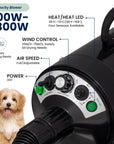 My Pet Command Dog Dryer Blower, Ultra Quiet, Professional High Velocity Blower Adjustable Hot and Cold Airflow - My Pet Command