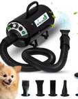 Dog Hair Dryer, Professional High Velocity Pet Blower, Adjustable Hot and Cold Airflow