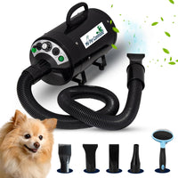 Dog Hair Dryer, Professional High Velocity Pet Blower, Adjustable Hot and Cold Airflow