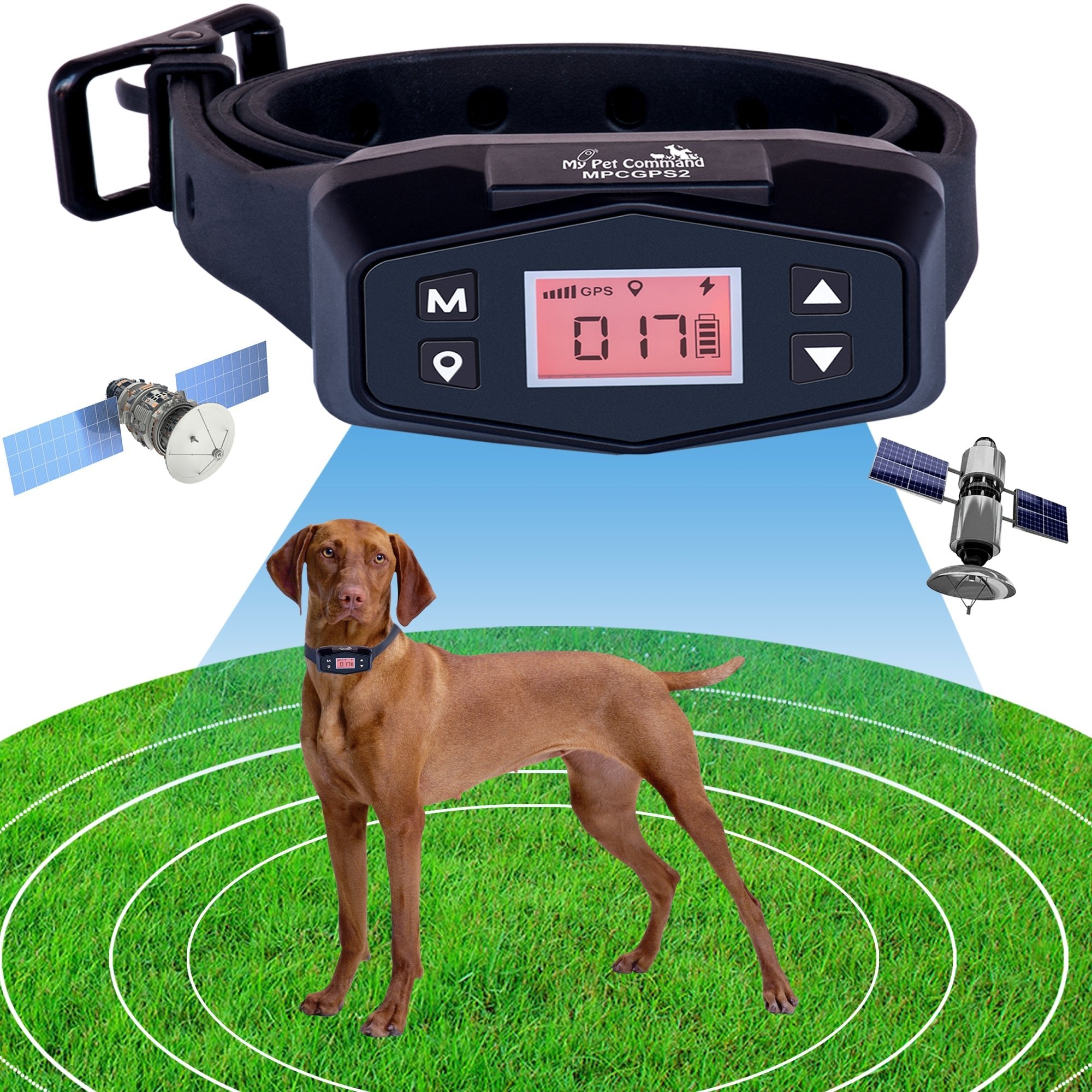 GROOVYPETS GPS Wireless Fence Containment System Rechargeable Shock Dog  Training Collars 