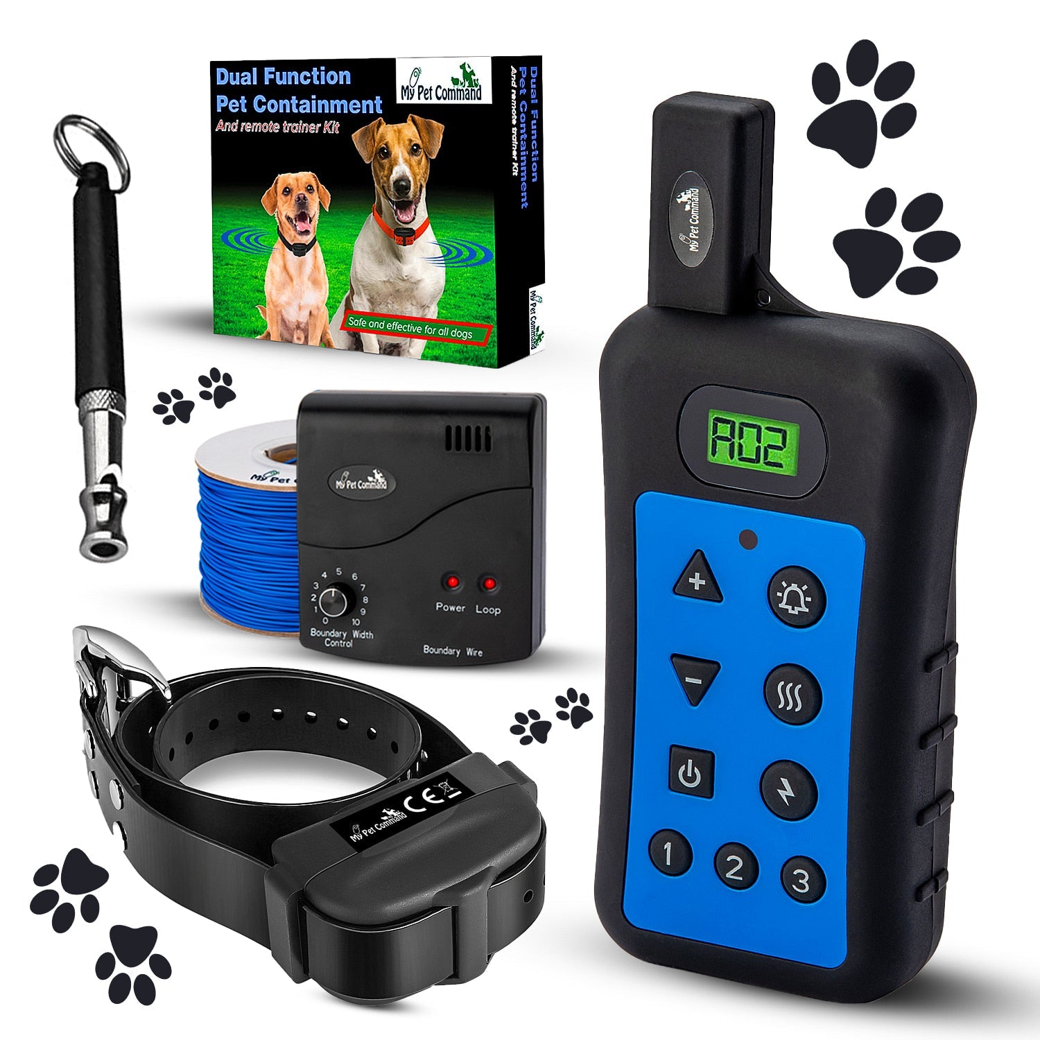 Invisible dog fence Wireless Electric Underground Dog Fence System, Dual Function With Remote Dog Training Collar