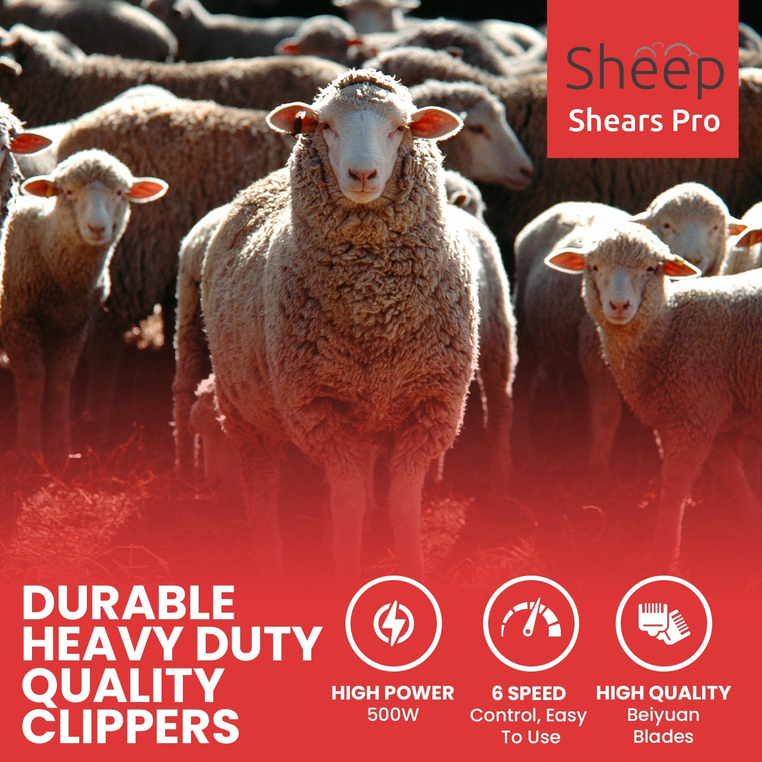Pro Electric Sheep Shearing Clippers - 380W Shears